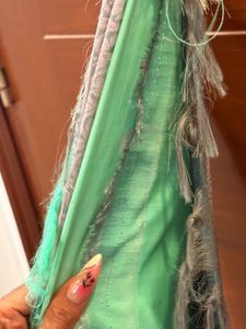 Elegant Grey Banarasi Silk Saree
