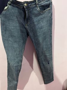 Stylish Washed Blue Denim Jeans