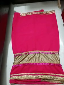 Pink Embellished Saree