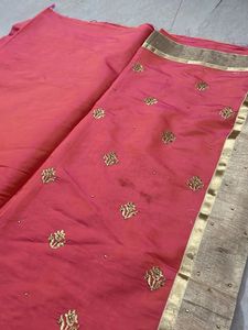 Beautiful Embroidered Silk Saree