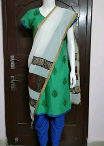 Green Embroidered Kurta Set