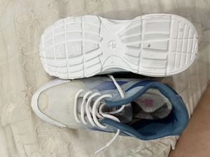 White &amp; Blue Athletic Sneakers