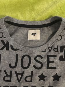 Grey World City Print Long Sleeve Top