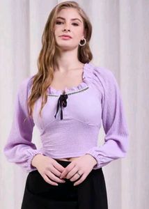 Shein Off Shoulder Back Bow Tie-Up Cut-Out Ruffled