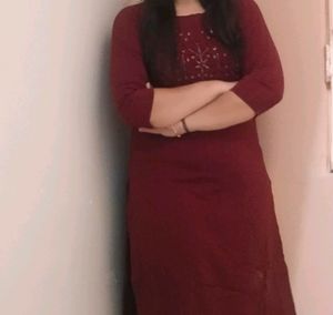 Important Fabric , Maroon Colour Kurta