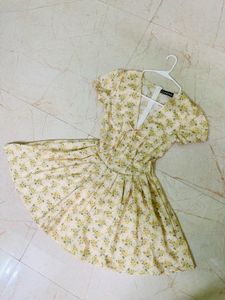 Cute Floral Print Midi Dress