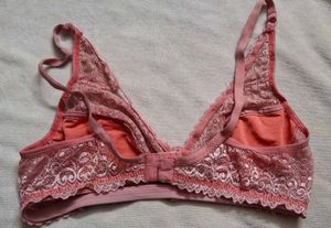 Lace Trimmed peach Bra