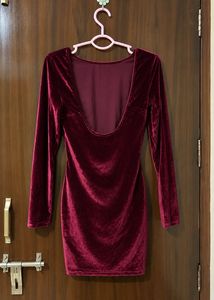 Velvet Deep Back Mini Dress