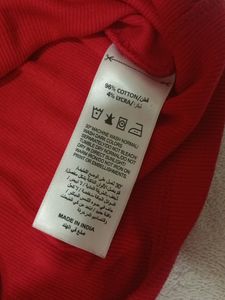 SASSAFRAS Red Tshirt Style Crop Top