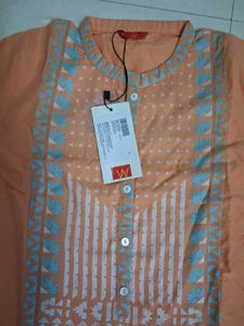Orange Printed Kurta with Palazzo Set