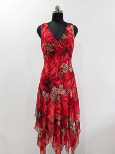Cavalli inspired Red Floral Print Midi Dress