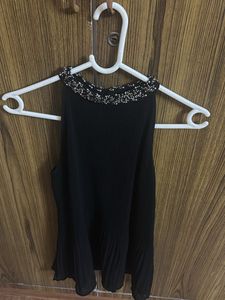 Elegant Beaded Black Top