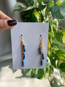 Blue Crystal Dangle Earrings