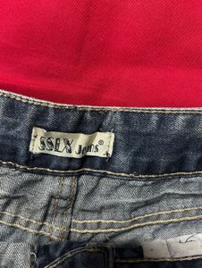 Distressed Denim Shorts with Embroidery