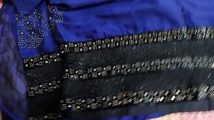 Embellished Royal Blue Saree