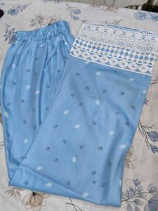 Blue Wrap Codset with Lace Detailings