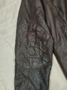 Unisex classic leather bomber jacket