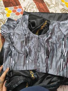 Elegant Black Silk Saree with Gold Border
