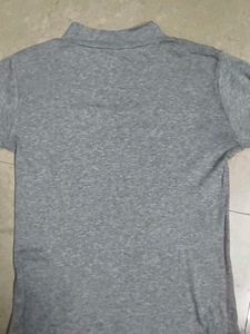 Grey Mock Neck Long Sleeve Top