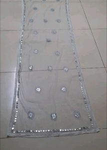 Embellished Grey Dupatta