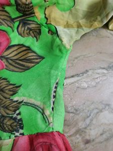 Vibrant Floral Print Kurta with Lining