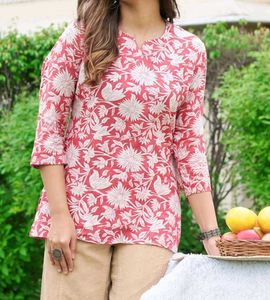 🌸Print Cotton Kurta Top