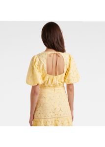 Forever New Riley Broderie Puff Sleeve CoOrd Top