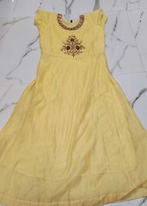 Elegant Yellow Floral Ethnic Gown