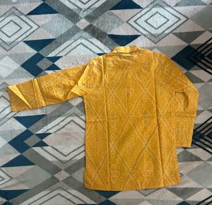 Men's Yellow Ethnic Kurta and Pyjama Set