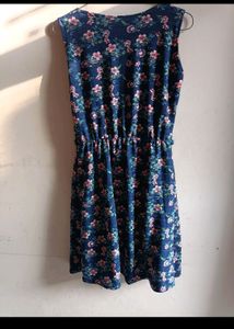Navy Blue Sleeve Less Dress