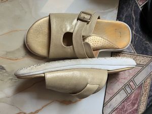 Stylish Gold Slip-On Sandals