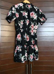 Inspired Hearts Black Floral Print Mini Dress