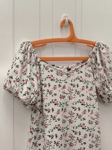 Cute Floral Puff Sleeve Dress