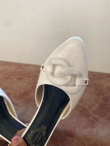 Shoetopia White Chain Loafers