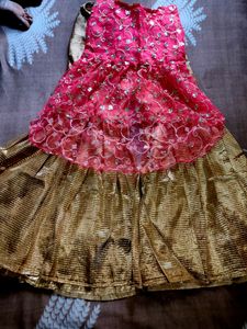 Pink &amp; Gold Embellished Party Top