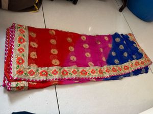 Beautiful Red Embroidered Saree
