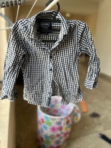 Black And White Kids Checks Shirt Cool Club