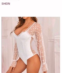 White Polka Dot Bodysuit