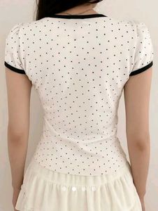 Savana Cute Black Heart Pattern Puff Sleeve Top