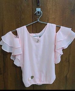 Cute Pink Top &amp; Floral Skirt Set