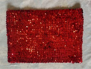 Red Sequin Strapless Top