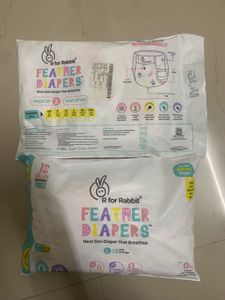 R for Rabbit Feather Diapers - L - Pack of 2