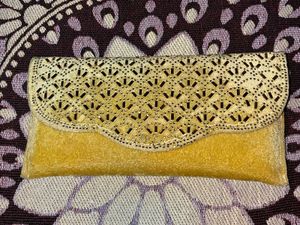 Elegant Yellow Embellished Clutch
