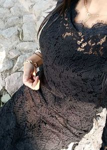 Elegant Black Lace Dress🕸️