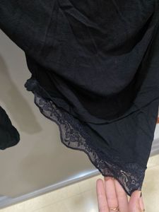 Zara Chic Asymmetrical Lace Trim Top