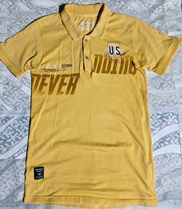 Men's Yellow Graphic Polo Shirt