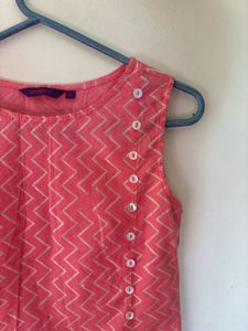 SRISHTI Pink Chevron Print Kurta