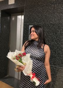 Polka dot print fit&amp;flare mini dress