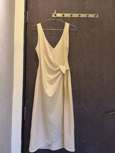 Women's Beige Wrap Dress