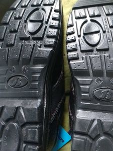 safty shoes for Men's Black Leather Lace-Up